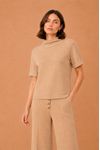 Blusa heritage gola alta AMENDOA